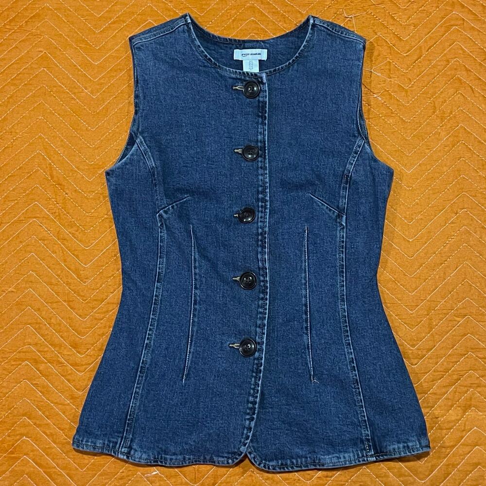 Amazon Essentials Button-Down Denim Vest - image 1